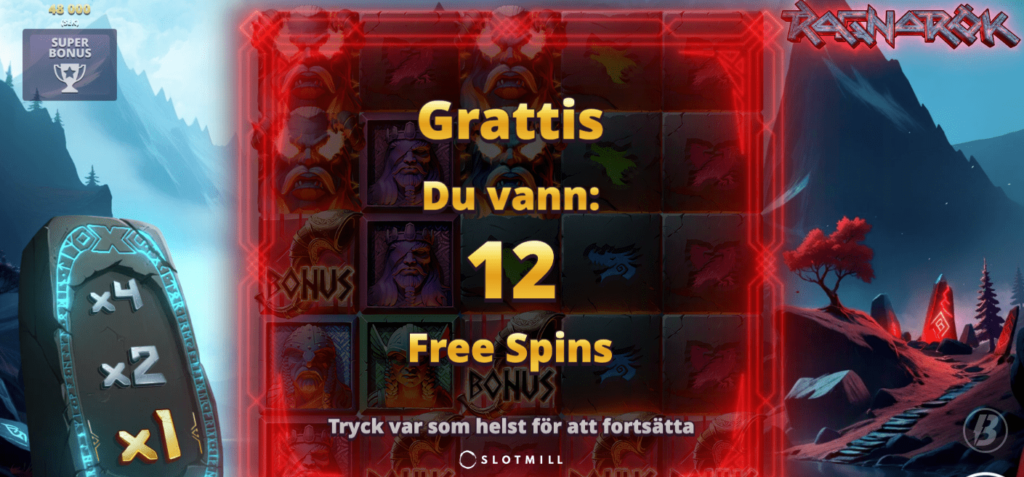 ragnarok 12 free spins 