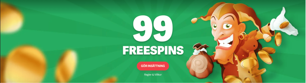 99 free spins hos paf 